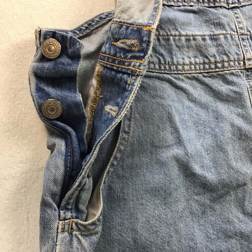 Levi's Womens Vintage Style Denim Shortalls Large Retro 90s Carpenter - Picture 11 of 13